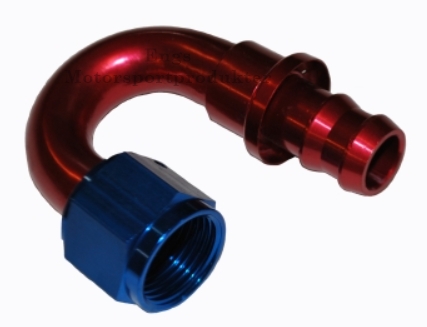 AN4 8mm Slange 180 bøy