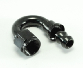 AN4 8mm Slange 180 bøy -Svart-
