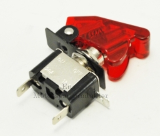 Vippebryter med sikkerhetslokk gjennomsiktig rød