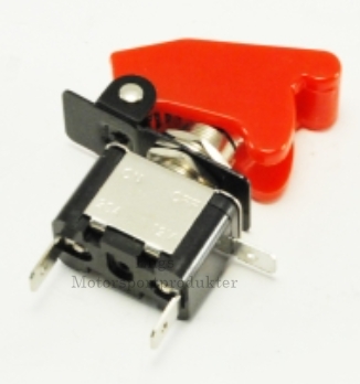 Vippebryter med sikkerhetslokk rød